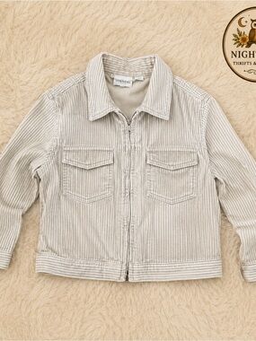 Vintage corduroy zip up jacket ~ Medium Gorpcore Retro Wear with Pockets